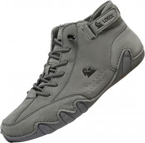 Мужские повседневные замшевые ботинки на шнуровке, черевики чукка до щиколотки Baimiu, темно-серый