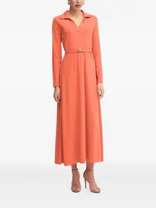 Платье с длинными рукавами и поясом DKNY, оранжевый