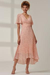 Платье макси Meagan с v образным вырезом из шифона Jolie Moi, розовый