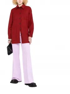 Женская рубашка с длинными рукавами красного цвета Salvatore Ferragamo