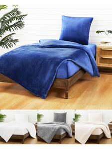Jack Комплект постельного белья из плюшевого флиса, 2 предмета, 135x200 см, однотонный синий