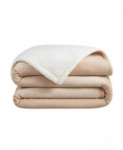 Плюшевое покрывало из шерпы Host & Home, универсальное двустороннее одеяло, плюшевое норковое бархатное лицо плотностью 200 GSM, обратная сторона плюшевого шерпа плотностью 250 GSM, 4 варианта цвета, полный/королевский — 90x90 Arkwright Home, бежевый