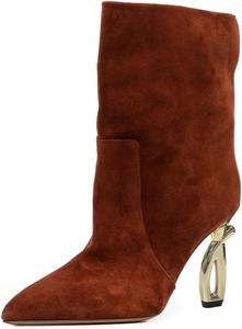 Женские стильные закрытые ботильоны с заостренным носком, уникальные высокие каблуки, сапожки на молнии, повседневные туфли для шопинга и платья, размеры 4-16 США Wo wagas, Brown