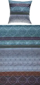 Постельное белье сине-коричнево-фиолетовое 1x 155x220 см + 1x 80x80 см Erwin Müller