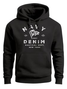 Neverless Толстовка 'Navy Denim' в черном цвете