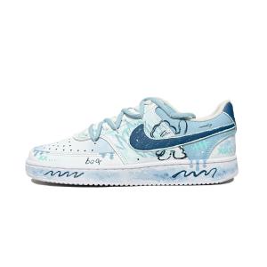 Nike Court Vision 1 Heartbeat Bear Противоскользящие износостойкие низкие кеды для скейтбординга унисекс синий