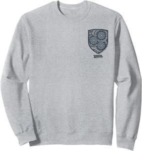 Толстовка с карманом и рисунком витражей по мотивам игры Dungeons & Dragons: Honor Among Thieves, синяя