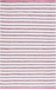 Ковер SAFAVIEH, 153 x 244 см, Montauk Collection, Pink & Ivory, плоское плетение в стиле фермерский дом бохо полоска, хлопок, простой уход, идеален для помещений с высокой проходимостью в гостиной, спальне (MTK702U)