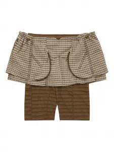 Юбка мини в клетку из коллаборации с KNWLS Nike, коричневый