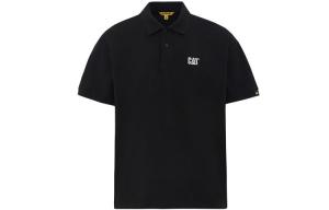 Футболка поло унисекс CAT, черная