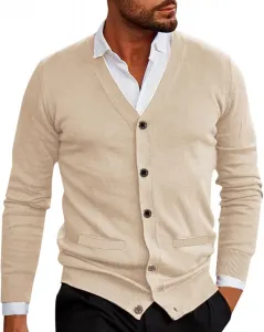 Мужской модный свитер с V-образным вырезом и длинными рукавами