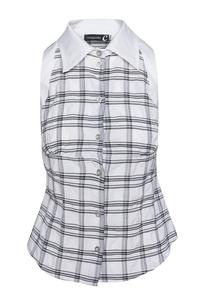 Рубашка без рукавов в клетку Conquista, белый