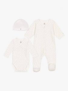 Детский комбинезон для сна из хлопка Dorsbien Petit Bateau, Bodysuit & Beanie Hat Set