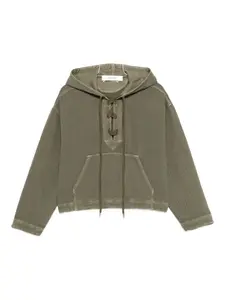 Худи на шнуровке Golden Goose, зеленый