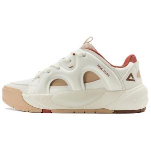 PEAK Низкие, износостойкие, нескользящие, мужские, кроссовки для скейтбординга, бежево-красные