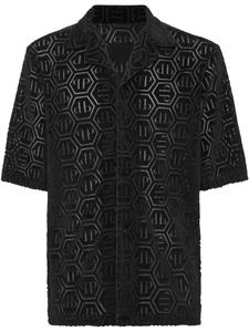 Рубашка с короткими рукавами и узором Philipp Plein, черный