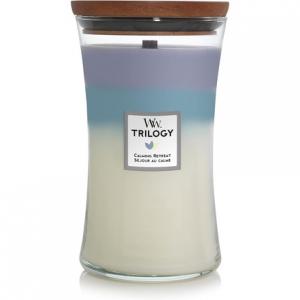 Большая ароматическая свеча «Песочные часы трилогия» успокаивающая с потрескивающим фитилем до 130 часов Woodwick