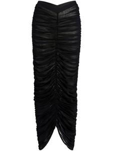 KHAITE шелковая юбка Laure со сборками, черный