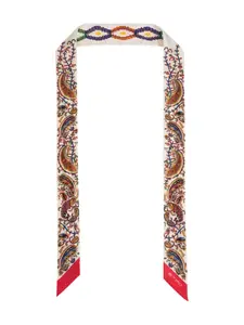 Шарф с логотипом и узором "пейсли" Etro, белый