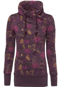 Толстовка в стиле Ragwear "НЕСКА О", свитер с капюшоном и асимметричным воротником-шалью, цвет Winered 4055