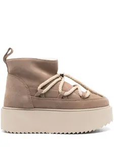 Женские ботинки Inuikii замшевые на платформе, бежевый