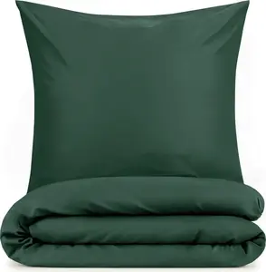 Комплект постельного белья 155x200 см + наволочка 50x80 см - простыни из микрофибры 155x200 см - комплект постельного белья из 2 предметов, темно-зеленый Blumtal