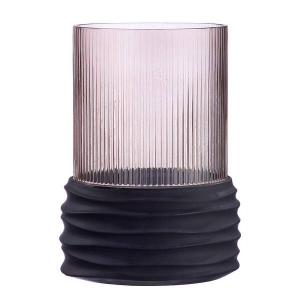 Декоративная ваза GILDE Groove, 13x20x13 см, черный