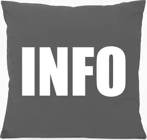 Подушка для дивана Huuraa, информационный символ, подарочная, 40x40 см, с наполнителем из серо-стального хлопка, информационный сувенир Hellweg Druckerei