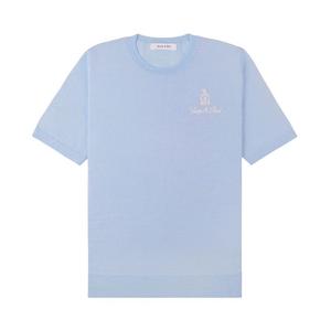 Свитер Sporty & Rich Vendome Short-Sleeve Merino Sweater, Ciel