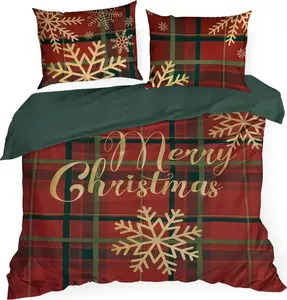 EUROFIRANY | Рождественское постельное белье - хлопок - комплект постельного белья - 160 x 200 см - красный, зеленый, золотой - рождественский узор Eurofirany
