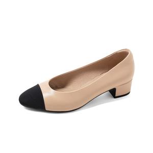 Женские Туфли на Толстом Каблуке 4 см COMELY, Розово-Абрикосовый