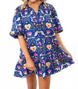 Мини-платье Folk Love темно-синего цвета Sincerely Ours, темно-синий