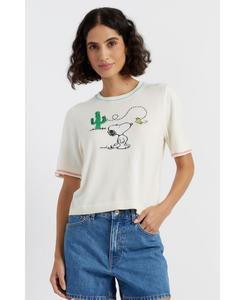 Женская хлопковая футболка для отдыха с изображением арахиса Chinti & Parker, Cream