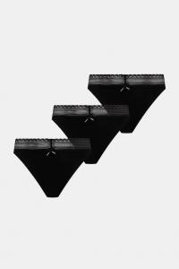Трусики с тройным кружевом, комплект из 3 штук. HUGO, черный