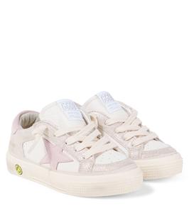 Блестящие кроссовки Golden Goose Kids, White/Platinum/Ballerina Pink