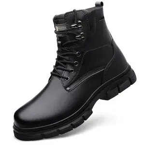 XIMO BULL Короткие мартинсы мужские черные с черной флисовой подкладкой, цвет Black Fleece-Lined