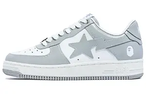 STA Стильные женские кеды для скейтбординга с низким верхом серо-белого цвета A Bathing Ape