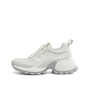 Rosa Bianca Дышащие утолщенные кроссовки на платформе для увеличения роста женские светло-серые со стелькой из овчины, цвет Light Gray (Sheepskin Insole)