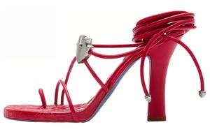 Сандалии женские с одним ремешком 10,5 см, алые Burberry, Original Shoe Box Included