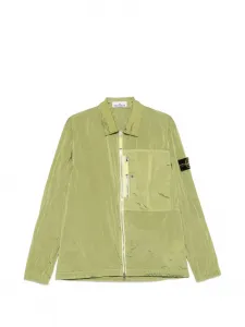Рубашка-оверсайт на молнии Stone Island, зеленый