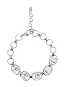 Faina Женский браслет с кристаллами, серебристо-белый