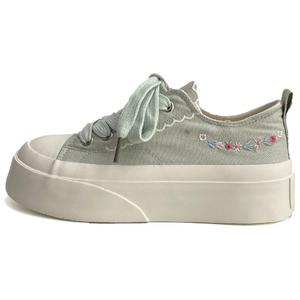 WENPU Женские низкие кеды из холста мятного цвета, цвет Mint Green