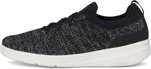 Женские кроссовки FitFlop, супер-Q вязанные слипоны на шнуровке, черный