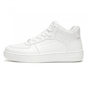 Скользоустойчивые дышащие увеличивающие рост полувысокие скейтерские кеды Warrior мужские белые