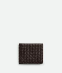 складной кошелек Intrecciato piccolo Bottega Veneta, карамельный