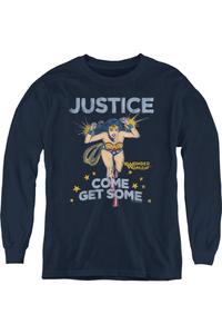 Футболка с длинным рукавом DC Comics Get Some Youth Gildan, темно-синий