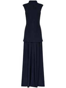 Jil Sander многослойное платье макси без рукавов, синий