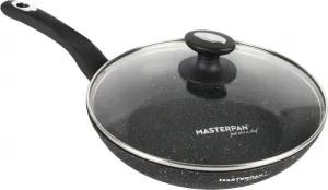 Гранитная сковорода, 22 см, 1,2 л, со стеклянной крышкой, легко моется, с антипригарным покрытием, подходит для индукционных и газовых плит. EDANTI