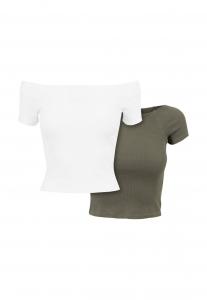Базовая футболка OFF SHOULDER 2-PACK Urban Classics, белый