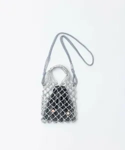 Серебряная сумка через плечо из макраме с чехлом Tricot